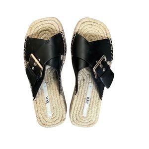 ZARA JUTE WEDGE SANDALS